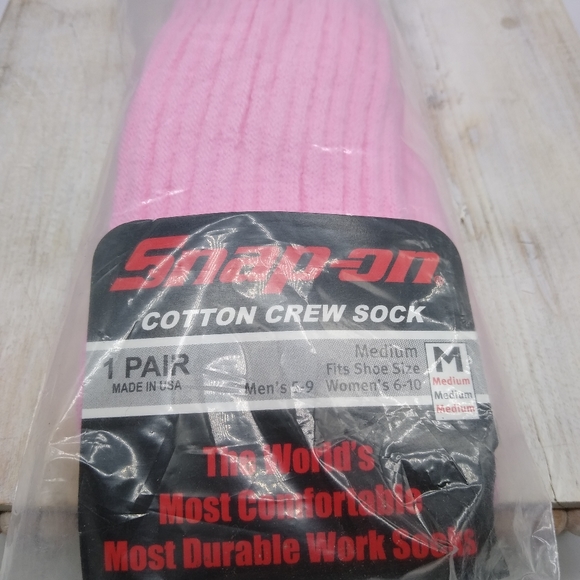 Snap-on pink women's crew cotton socks - Picture 2 of 2